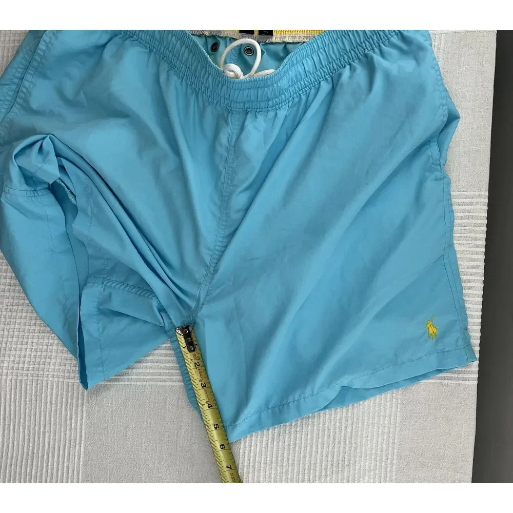 Polo Ralph Lauren Men's Lt Blue Swim Trunks Size XXL/2XL Inside Pocket‎ Unlined
